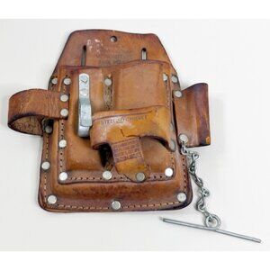 Vintage Nicholas Leather Tool Pouch No. 690 USA Electrician Lineman Holster GUC